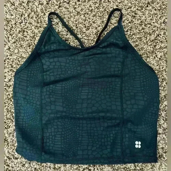 Sweaty Betty Blue Contour Crop Top Size small - Picture 3 of 6